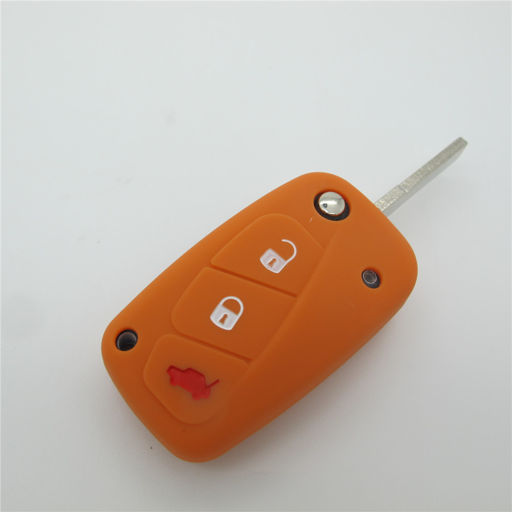 Fiat car key covers, colorful silicone key remote cover,environmental protection silicone products, waterproof car key bag for Fiat