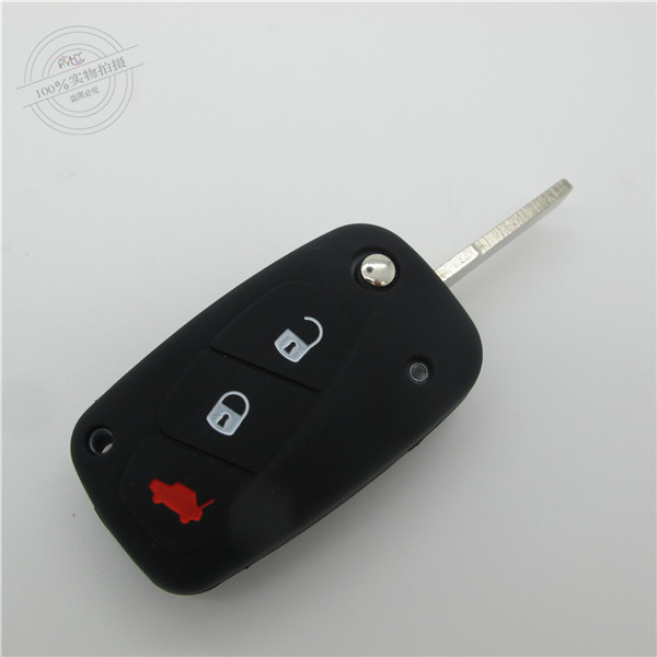 Fiat key protector, silicone car key covers, remote car key case, black,low price silicone key holder for Fiat