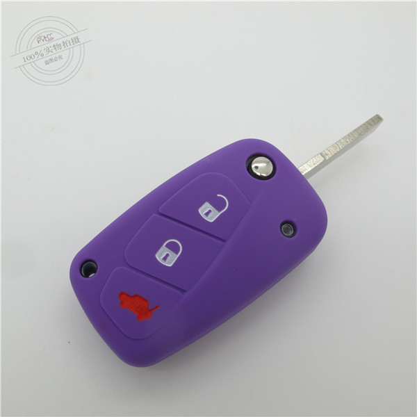 Fiat car key case, excellent silicone key covers for brand car,hot sale silicone products
