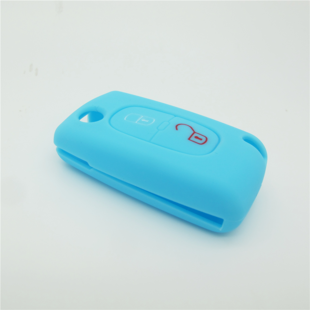Citroen car key covers, hot sale car key case for Citroen, 2 buttons, cheap car key wallet, waterproof silicone car key protector