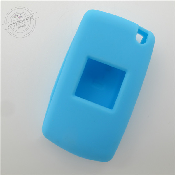 Citroen car key covers, car key shell for Citroen, low price silicone car key case, 3 buttons, light blue car key sleeve