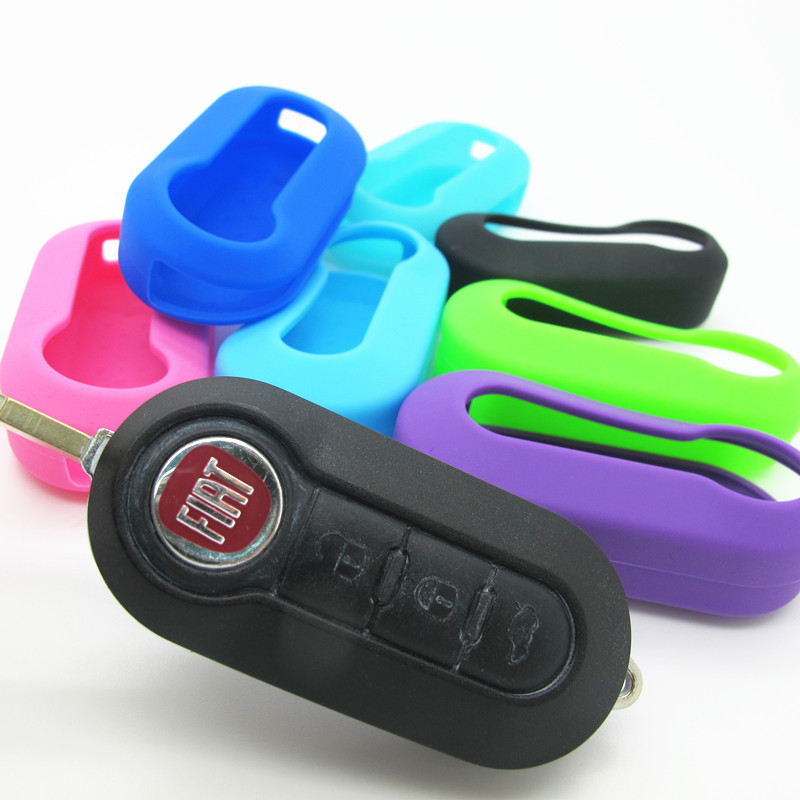Fiat car key covers, silicone car key case, car key accessories, colorful car key covers