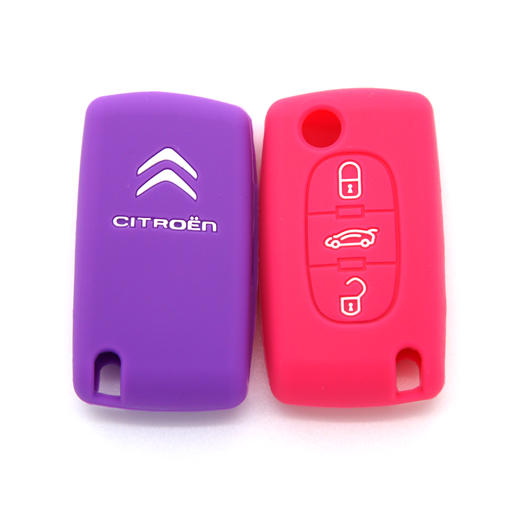 Citroen car key case, high quality silicone car key protector, China silicone wholesaler car accessories, the most pupular silicone products