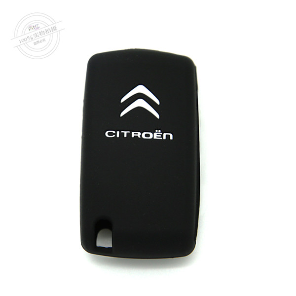 Citroen car key covers, silicone car key case, low price silicone car key protective, 2 buttons, black