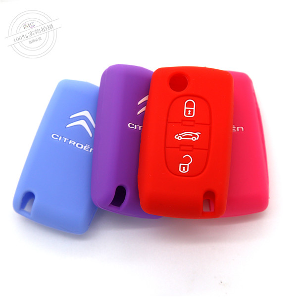 Citroen car key covers, multi-colors silicone car key case, hot sale car key casing for Citroen