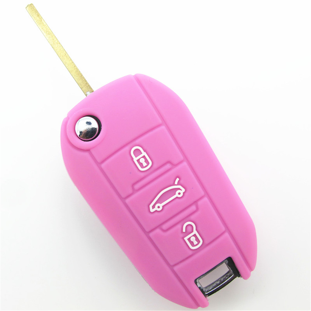 Peugeot car key covers, silicone car key wallet, remote control key covers, dust-proof silicone key case