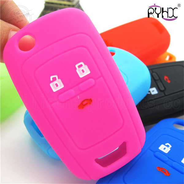 Chevrolet Cruze car key silicone case, car key silicone protective cover, cheap silicone car key shell for Cruze,pink