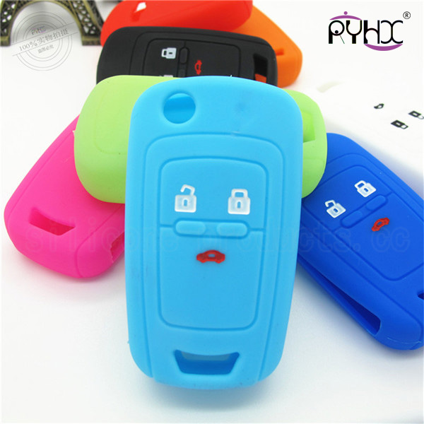 Chevrolet Cruze silicone car key sets, auto key silicone case, waterproof and dust-proof silicone car key cover, 3 buttons key silicone cover for Cruze