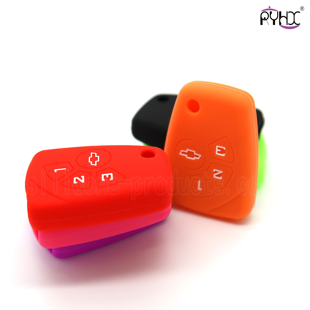 Chevrolet silicone car key shell, car remote key silicone cover, car logo key silicone case, red car key cover for chevrolet