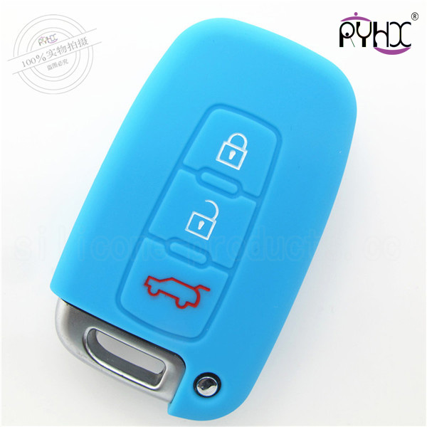 Hyundai car key silicone protective covers, car key silicone case in China Shenzhen, wholesale silicone car key bag,pink