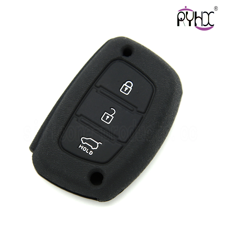 Hyundai silicone car key shell, competitive price car key silicone covers, waterproof car key protective case, 3 buttons,key shuck suitable for Hyundai IX25