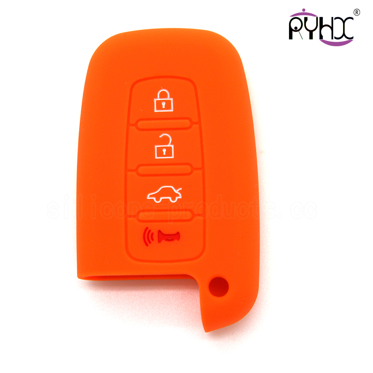 Hyundai silicone car key bag, fashionable car key silicone covers, remote control key silicone case,4 buttons