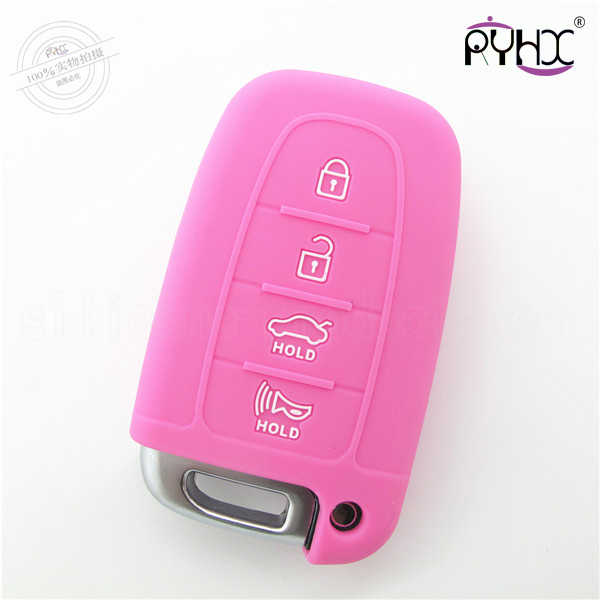 Hyundai IX35 silicone car key case, non-toxic car key silicone protective covers, embossed silicone car key shell, 4 buttons