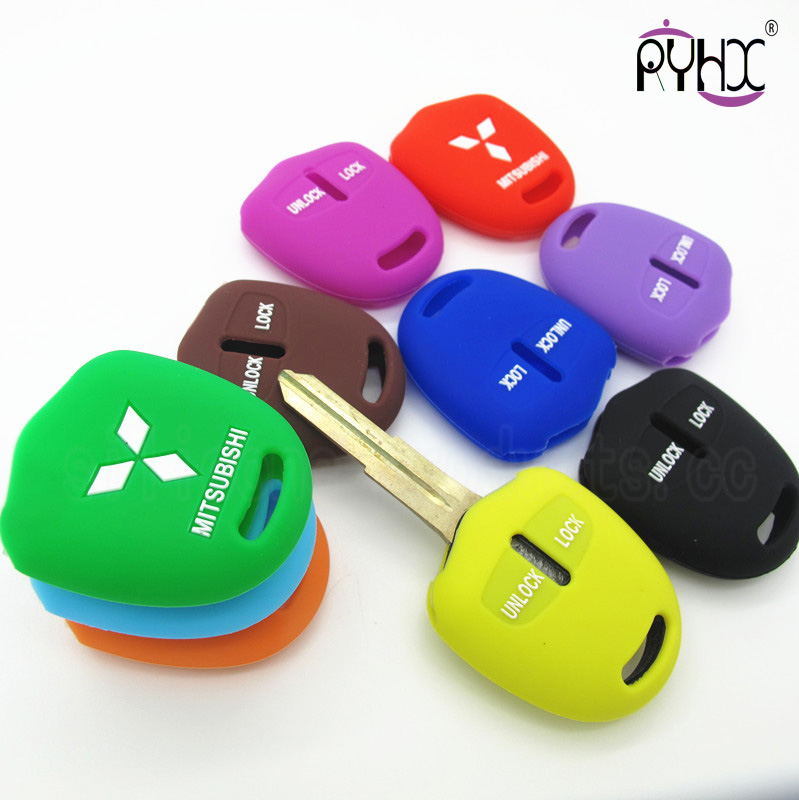 Mitsubishi car key silicone casing, low price silicone key cover, cheap silicone key shell for Mitsubishi, 2 buttons