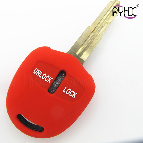 Mitsubishi car key silicone case, car key shell with many colors, special design silicone car key pouch