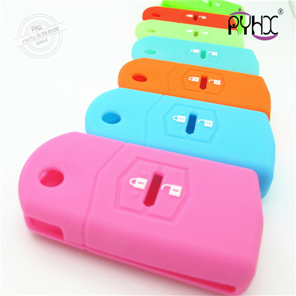 Mazda M3 key silicone protective covers, silicone car key fob case, colorful protective silicone key protector for Mazda, key silicone bag for Mazda 2 buttons