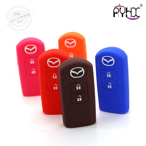 Mazda car key silicone covers, key silicone case for Mazda, colorful silicone key protector for Mazda, Mazda 2 buttons key silicone shell