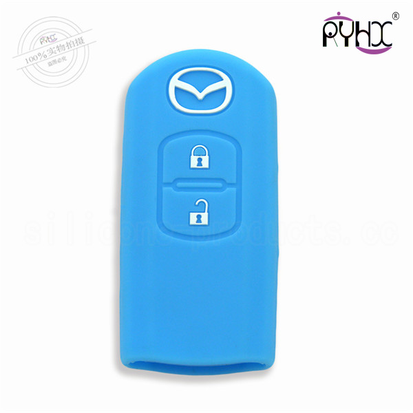 Mazda car key silicone covers, key silicone case for Mazda, colorful silicone key protector for Mazda, Mazda 2 buttons key silicone shell