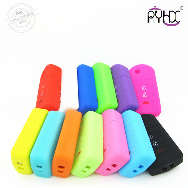 Mazda silicone car key casing, key silicone cover for mazda, nice colors silicone remote key shell