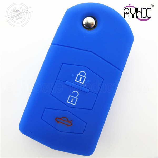 Mazda silicone key case, low price car key silicone covers, non-toxic key silicone protective covers
