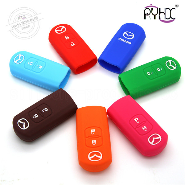 Mazda silicone key shell, car key silicone wholesale covers, long lifespan silicone key casing for car.