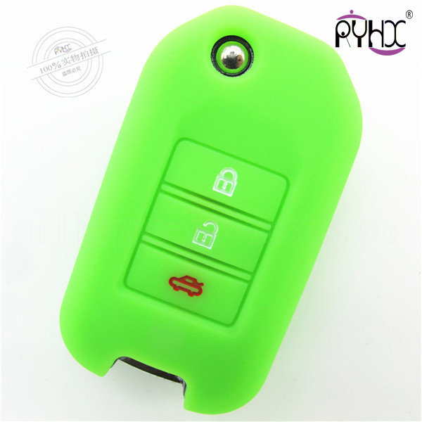 Honda Accord, City key silicone covers, universal key protective case for Honda Accord and City, black silicone car key shell for Honda 3 buttons