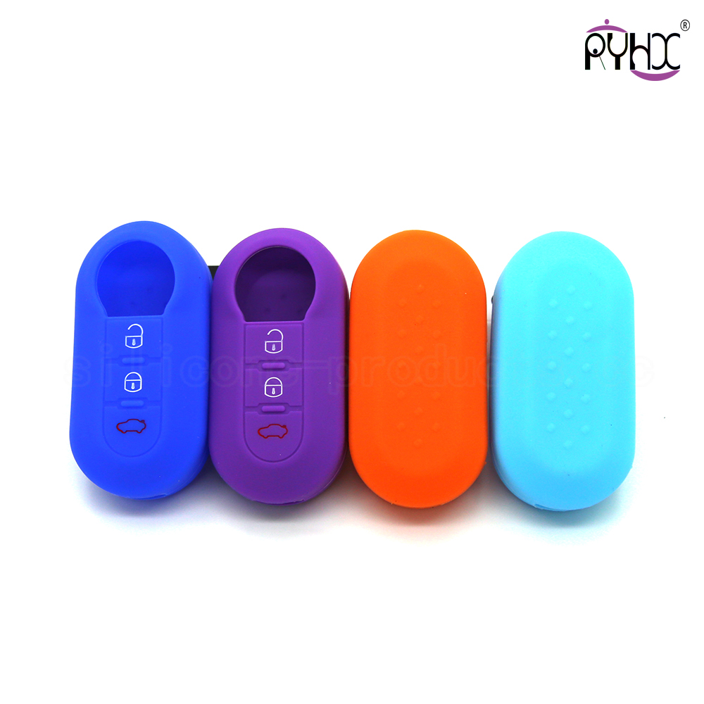 Fiat car key silicone accessories, plastic auto key covers, silicone rubber key covers, customize key case
