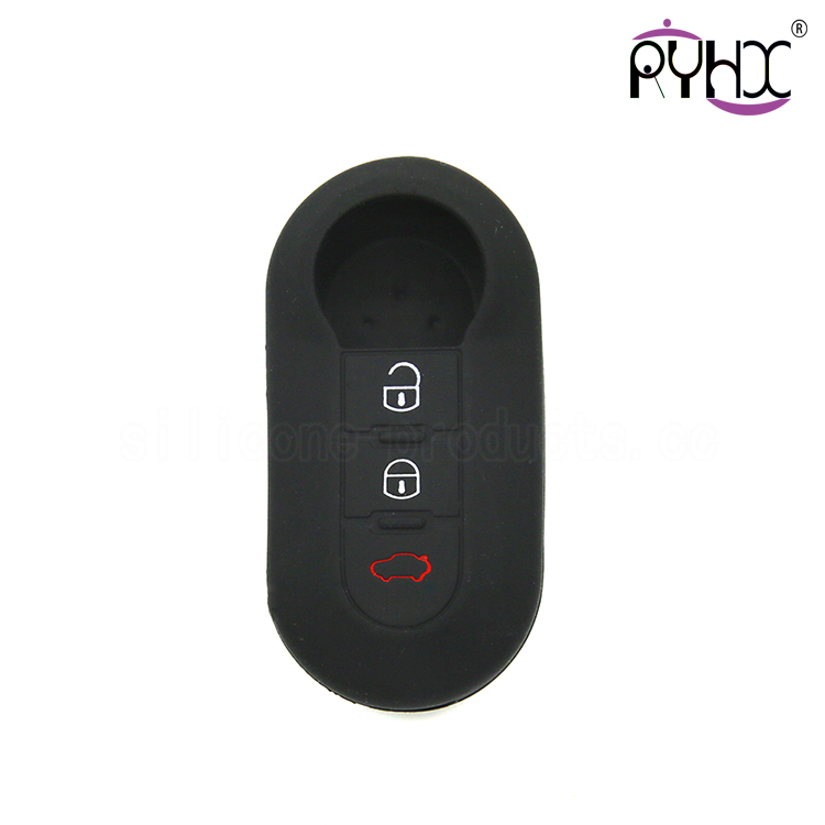Fiat car key silicone accessories, plastic auto key covers, silicone rubber key covers, customize key case