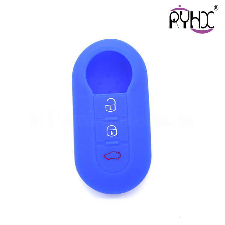 Fiat silicone car key casing, silicone material key cover, car key protective protector, colorful car key casing for Fiat