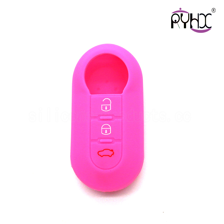 Fiat silicone car key casing, silicone material key cover, car key protective protector, colorful car key casing for Fiat
