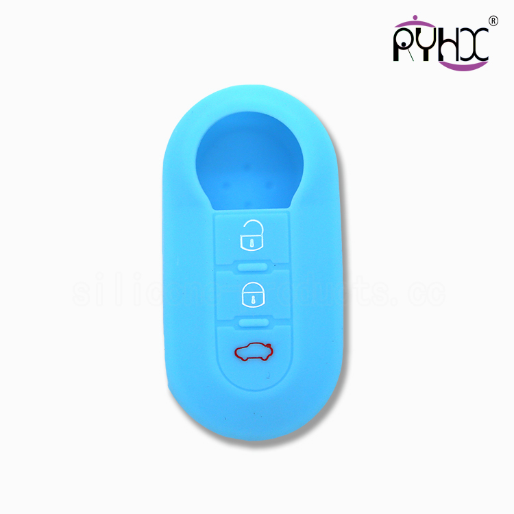 Fiat car key silicone accessories, plastic auto key covers, silicone rubber key covers, customize key case
