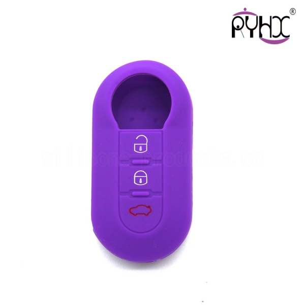 Fiat car key silicone protector, hot sale silicone key case, new style car key silicone covers, key pouch for fiat 3 buttons