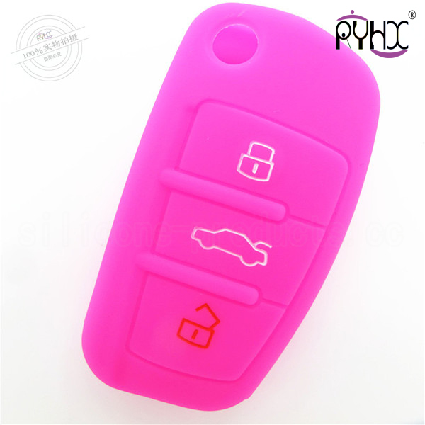 key fob cover for Audi,silicone key case,Wholesale audi key cover,plastic key case for Audi A6L,red