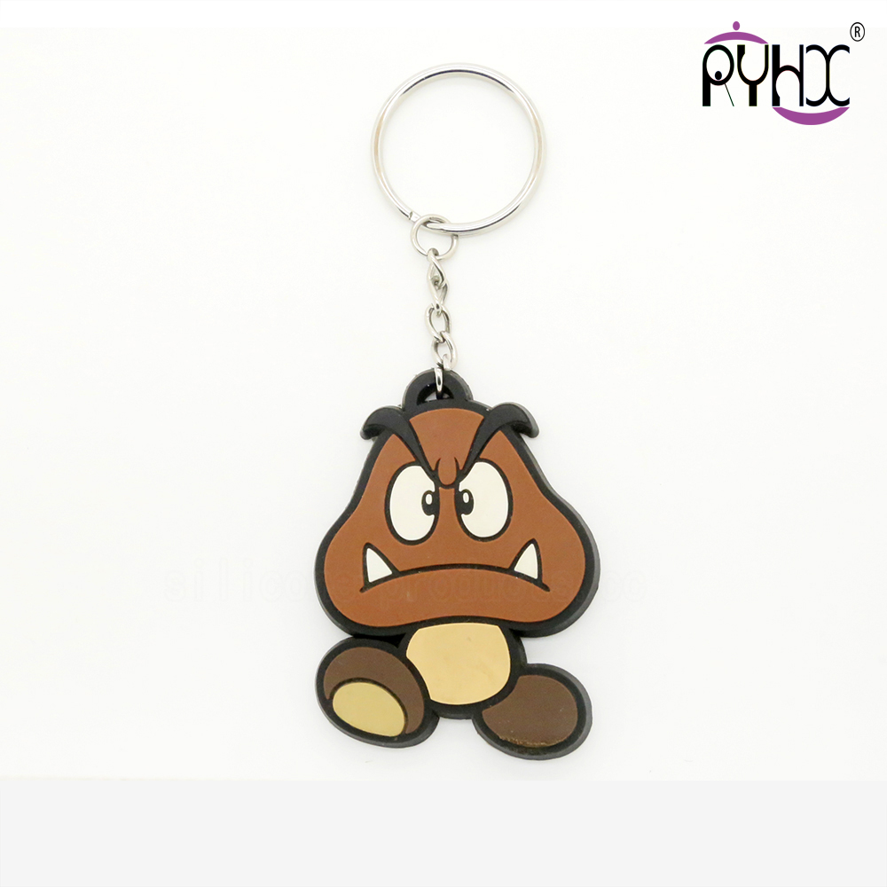 silicone car key chain, cartoon key chain for car, cute silicone key chain for car