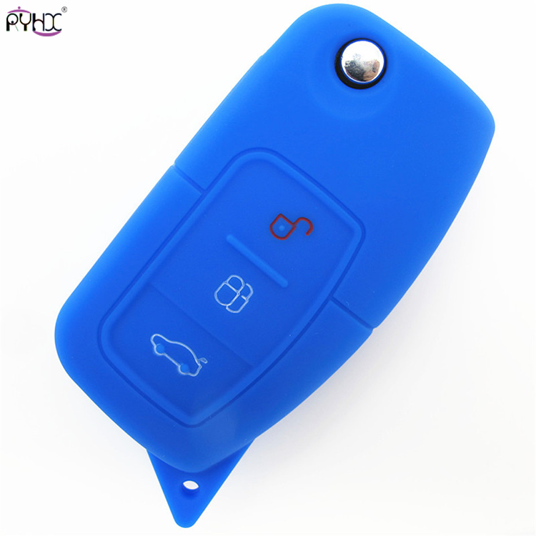Online wholesale sky-blue Ford Focus silicone key cover,3 button.