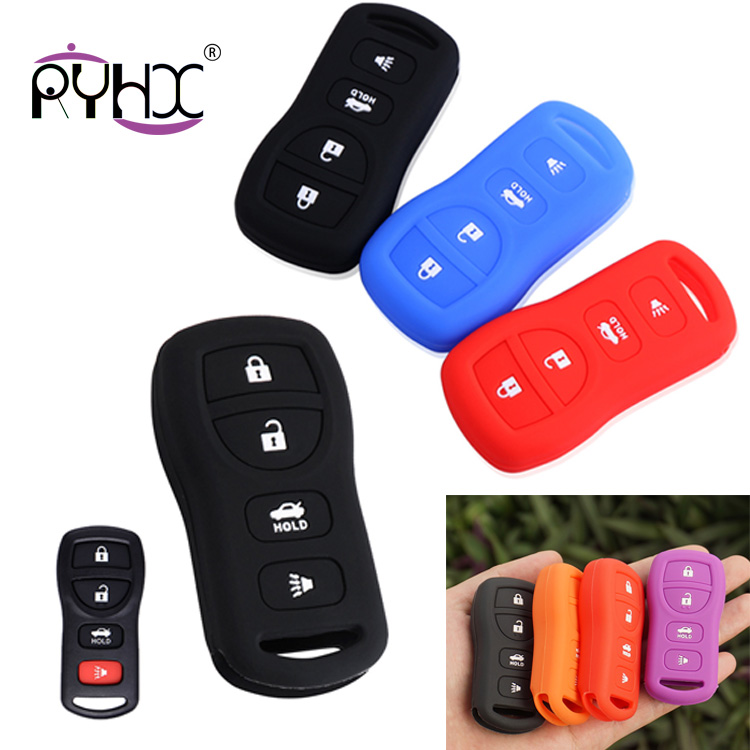 Siliocne Car Key Cover Fit For Nissan R50 D50 Remote Fob(4-Button).