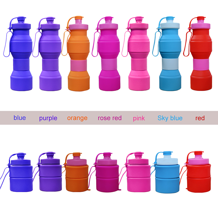 CUSTOM foldable water bottles,BPA Free,soft silicone and rubber.