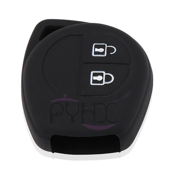 Clear front view of this silicone car key cover