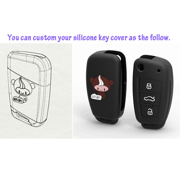 Custom car key remote silicone cover case skin protector for 5 Buttons LandRover Discovery4 RangeRover​.