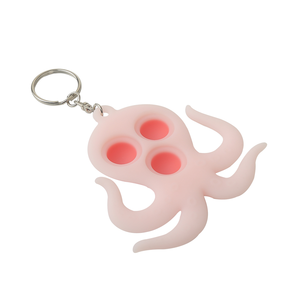 Factory Price Octopus Style Silicone Stress Relief Keychain Push Pop Fidget Sensory Toys