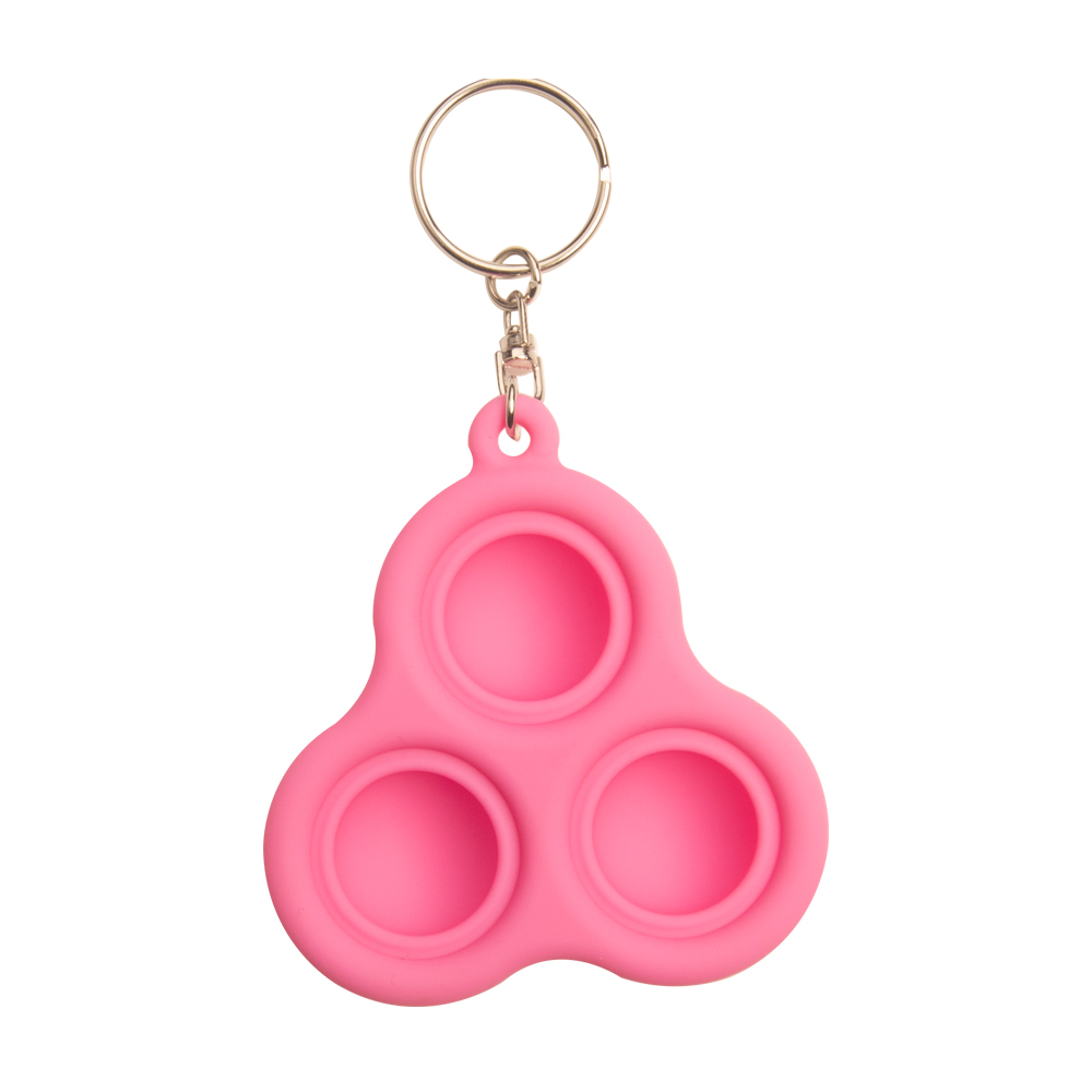 Silicone Simple Dimple Keychain Ring Pendant Sensory Fidget Toy Stress Relief Hand Toys 
