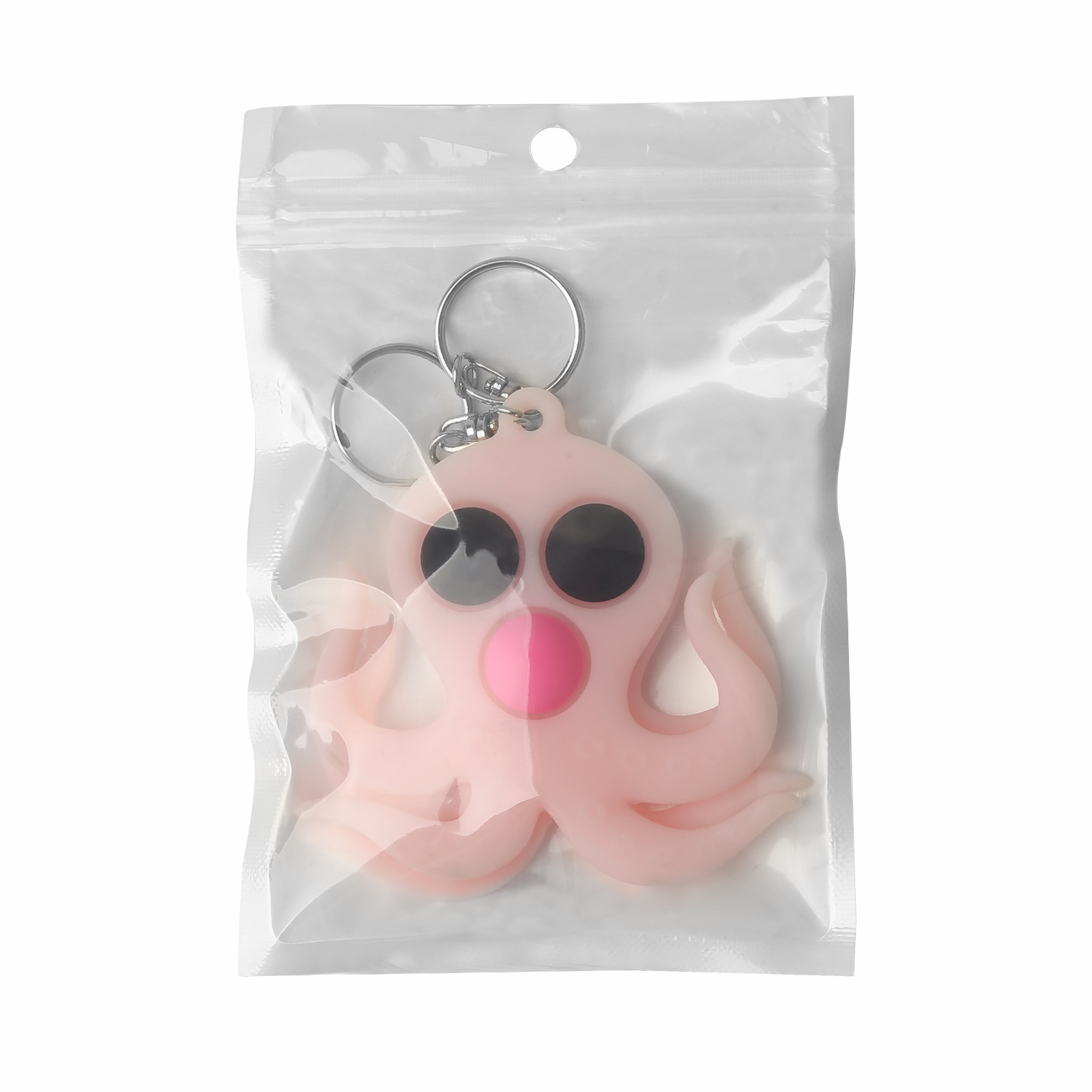 Factory Price Octopus Style Silicone Stress Relief Keychain Push Pop Fidget Sensory Toys