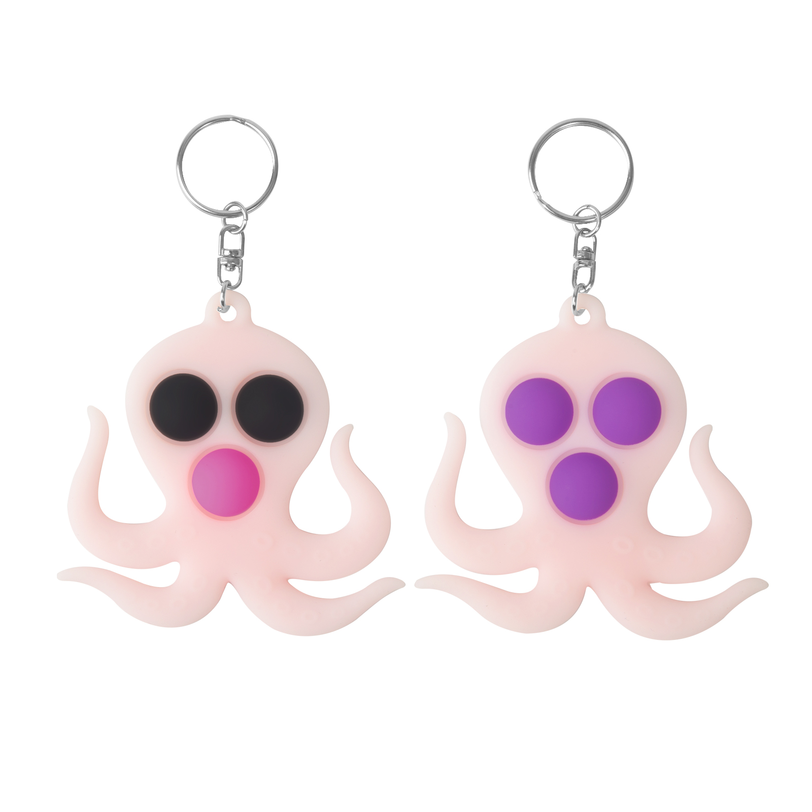 Factory Price Octopus Style Silicone Stress Relief Keychain Push Pop Fidget Sensory Toys