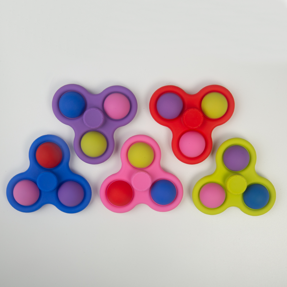 New Push Bubble Sensory Simple Dimple Stress Relief Toy Silicone Fidget Spinner Toys for Kids Adults