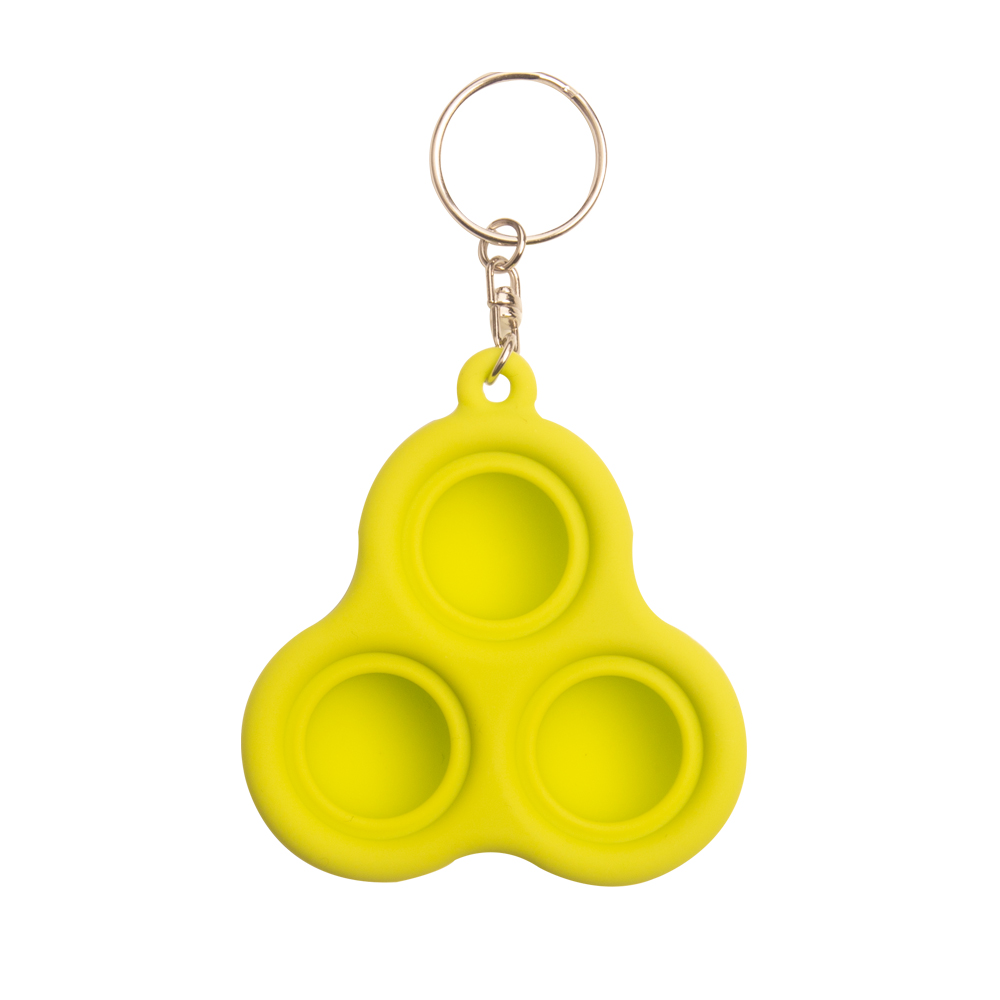 Silicone Simple Dimple Keychain Ring Pendant Sensory Fidget Toy Stress Relief Hand Toys 