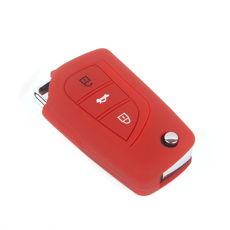 Silicone Key Fob Cover Toyota RAV4 with 3 Buttons and Embossed Design