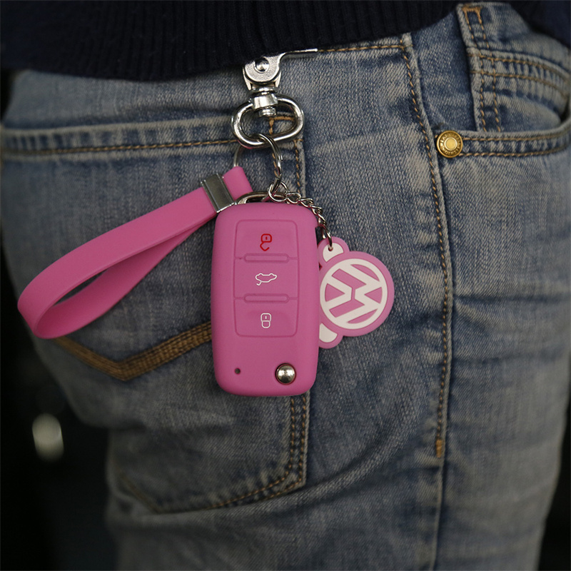VW Polo pink key fob cover with 3 Buttons Fitting for most VW models