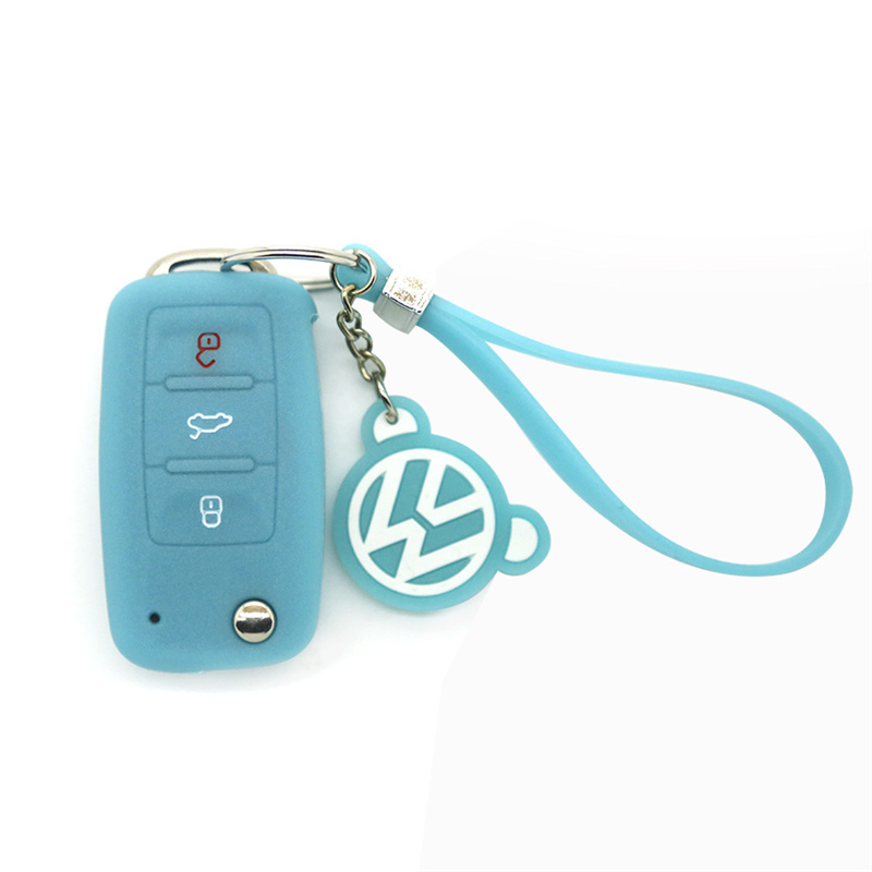 Original Factory Wholesale Silicone Car Key Fob Protective Cover with 3 Buttons,debossed design for most VW models