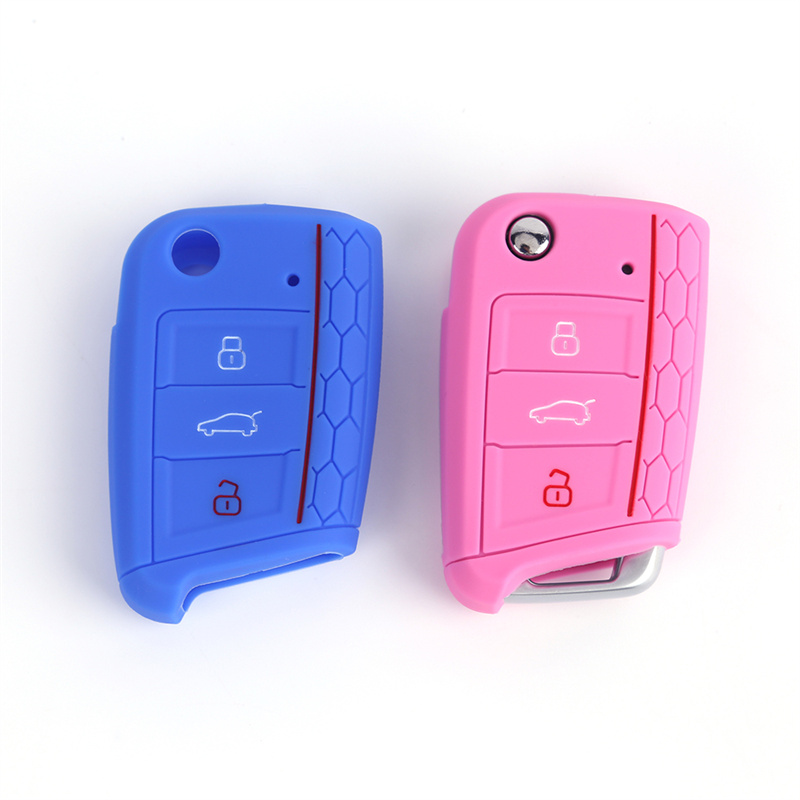 Wholesale VW Golf 7 Colors Silicone Car Key Cover Fitting for Golf/Lamando/Tiguan/New Superb/Octavia
