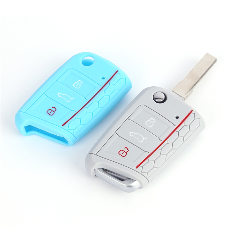 Wholesale VW Golf 7 Colors Silicone Car Key Cover Fitting for Golf/Lamando/Tiguan/New Superb/Octavia